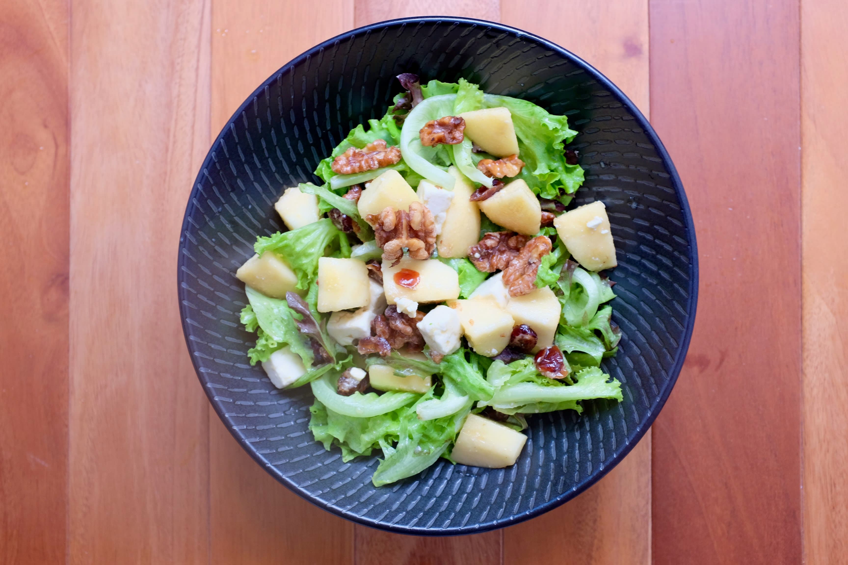 Apple Salad With Feta, Walnut and Cranberry